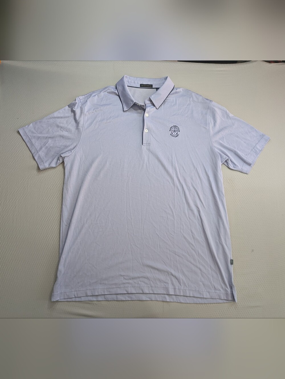 Nairn Golf Club Scotland Golf Polo Shirt Light Blue XL Bamboo Charcoal Supima